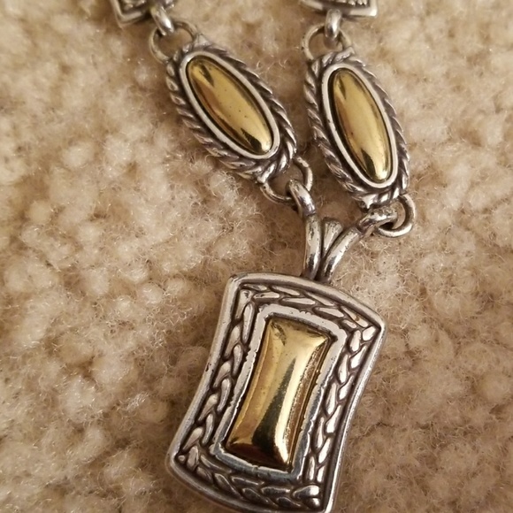 BRIGHTON REVERSIBLE SILVER & GOLD NECKLACE - Picture 8 of 8